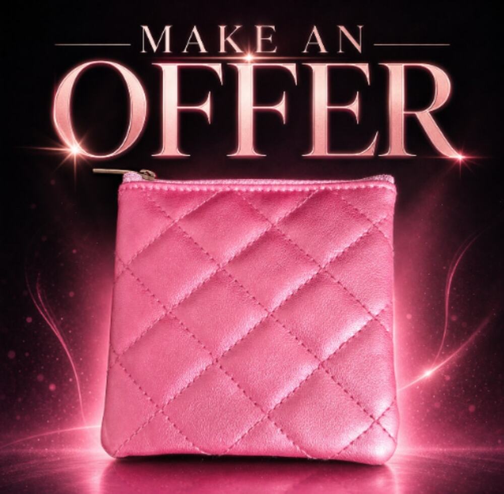 Mirabella Quilted Pink Metallic Makeup Pouch & Zipper Coin Purse Travel Case NEW